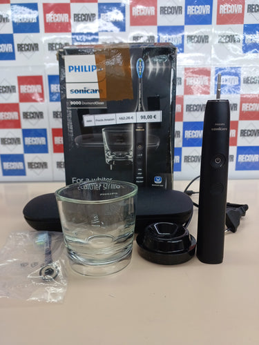 Philips Sonicare DiamondClean 9000 cepillo dental eléctrico, cepillo dental sónico con aplicación, sensor de presión, 4 modos de cepillado, 3 niveles de intensidad, negro, modelo HX9911/09